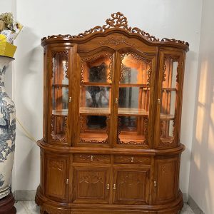 Tủ Rượu Trang Trí Phòng Khách Gỗ Gõ Đỏ
