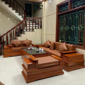 Sofa chân Pháo Cánh Gà Gỗ Hương Đá Hàng Vip 1